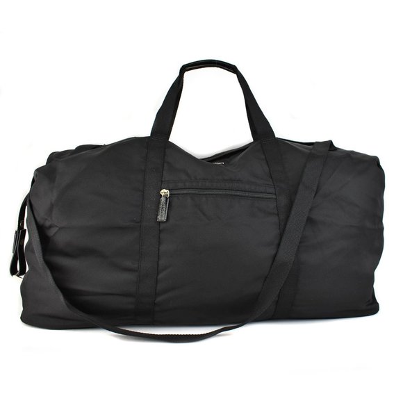 GUCCI: Black, Nylon & Patent Leather Logo Folding Compact Weekender Bag (wm) - Picture 1 of 12
